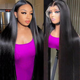 AUOU 30 inch lace front wig straight with natural hairline and HD lace