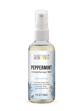 Aura Cacia refreshing peppermint room mist bottle for uplifting scent.