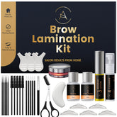 AURAE eyebrow lamination kit unboxing with complete at-home brow lift tools.