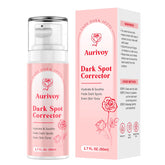 Aurivoy dark spot remover bottle closeup showing silky texture and lightweight hydration.