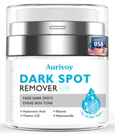 Aurivoy dark spot serum bottle demonstrates lightweight hydration for all skin types