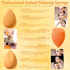 Auroray mini beauty sponges collection for precise correction around eyes and nose.
