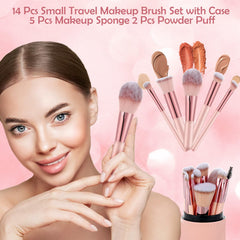 auroray pink storage jar with brushes keeps vanity organized for travel
