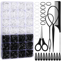 Auroray rubber bands 1500-count bundle in box for quick daily hairstyles and braids