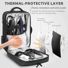 AUROTIER barber bag side pocket for curling irons or personal items.