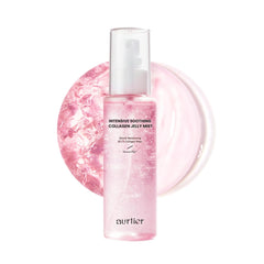 aurtier Intensive Soothing Collagen Jelly Mist bottle closeup highlights hydrating vegan collagen infusion.