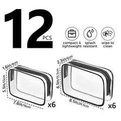 AURUZA Clear Makeup Bag three sizes pack highlights large, medium, and small carry options.