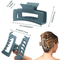 Auseibeely matte-finish square claw clips provide a smooth, non-slip hold.