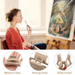 Auseibeely clear clip demonstrates subtle, discreet grip for sleek, polished hairstyles