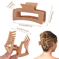 Auseibeely pink matte square claw highlights secure hold for casual and formal looks