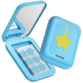 AUSLKA Star Pimple Patches compact mirror with blue gloss for on-the-go touch-ups.