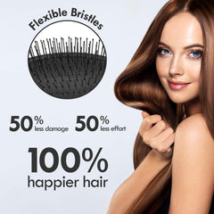 Aussumy detangling brush works on wet hair with smooth glide and minimal snag.