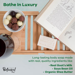 Australian Botanical Goat Milk Soap lather forming a rich, silky foam.