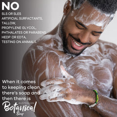 Creamy lather from Australian Botanical Soap enhances body wash.