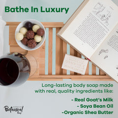 Australian Botanical Soap goat milk bars stacked for a hydrating daily routine.