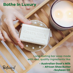 Australian Botanical Soap goats milk bar packaging variation shows gift-ready appeal.