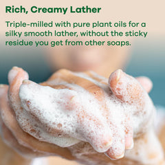 Australian Botanical Soap soya bean oil ingredient highlights hydration and vitamin E benefits.