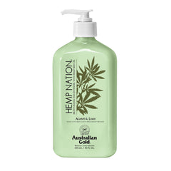 Australian Gold Hemp Nation Agave Lime Tan Extender bottle moisturizes skin and enhances natural color.