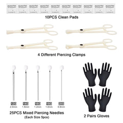 Autdor needles 25 mixed gauges enable precise ear and nose piercings at home