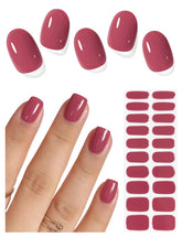AutyaMee semi-cured nail strips in a Dry Rose Red box for at-home manicure