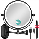 Auxmir 1X/20X double-sided makeup mirror for natural and detailed makeup
