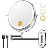 Auxmir 1X/30X double-sided magnifying mirror aiding precise eyebrow shaping and makeup