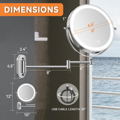 Auxmir 20x magnifying side for precise brow shaping and eyeliner.