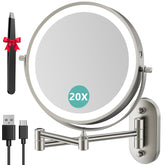 Auxmir 8 inch double sided mirror with 1X and 20X magnification for precise makeup application