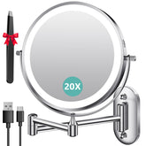Auxmir wall-mounted makeup mirror—8-inch view for daily grooming.