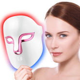 Auxoliev LED Face Mask wearable for at-home skincare with multi-wavelength therapy.
