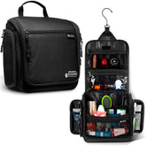 AvaJex travel toiletry bag hanging hook shows organized storage for easy access on trips.