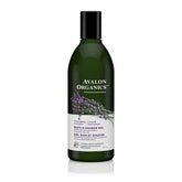 Avalon Organics Nourishing Lavender bath gel bottle offers a hydrating cleanse for dry skin
