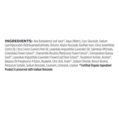Avalon Organics Nourishing Lavender Shampoo ingredients: lavender, aloe, quinoa.