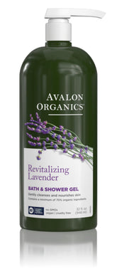 Avalon Organics Revitalizing Lavender bottle pour shows gentle cleansing for extra dry skin