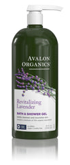 Avalon Organics Revitalizing Lavender bottle pour shows gentle cleansing for extra dry skin