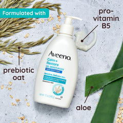 Aveeno Calm + Restore gel on hand shows fast-absorbing moisturization