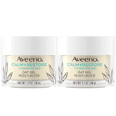 Aveeno Calm + Restore oat gel facial moisturizer pack-2, daily soothing hydration.