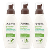 Aveeno Clear Complexion Foaming Cleanser pack of 3 bottles supports oil-free cleansing for breakout-prone skin.