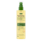 Aveeno front packaging spray bottle showing brand and easy application
