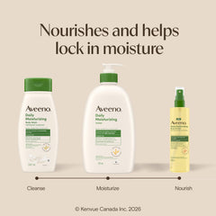 Aveeno colloidal oat close-up emphasizing soothing, barrier support