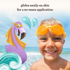 Aveeno Kids zinc oxide detail highlights mineral protection for sensitive skin.