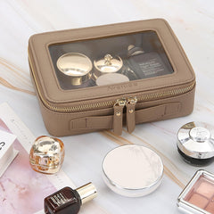 Aveniee clear makeup bag interior layout demonstrates organized space for essentials.