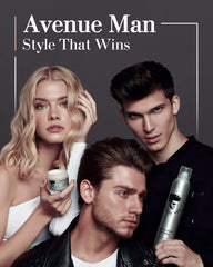 Avenue Man Extreme Hold Hairspray mist dispersion demonstrates fast-drying, light feel.