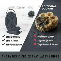 Avilana Body Scrubber ergonomic design reaches hard-to-clean areas comfortably.