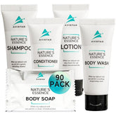 Avistar 90-piece bulk set packaging for ready guest bathrooms