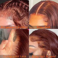 Avolo 28-inch reddish brown lace front wig back view shows full cut