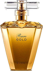 AVON Rare Gold bottle with warm amber glow for everyday elegance