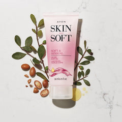 AVON Skin So Soft Sensual Gelled Body Oil packaging suggesting spa-like routine.