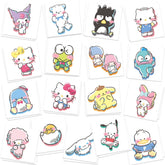 AVONO Kitty tattoos collection 01 on a sheet, ready for quick party favors and kawaii flair.