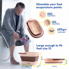 AWA Foldable foot bath designed for compact storage when not in use